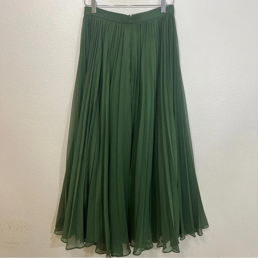 ANTHROPOLOGIE PANKAJ & NADHI pleated maxi skirt green - Picture 6 of 8